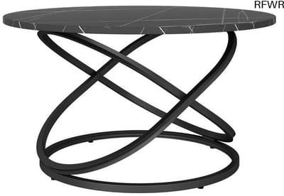 RFWR® Stijlvolle zwarte salontafel met marmerlook en groot werkoppervlak - 79,5 x 46 cm
