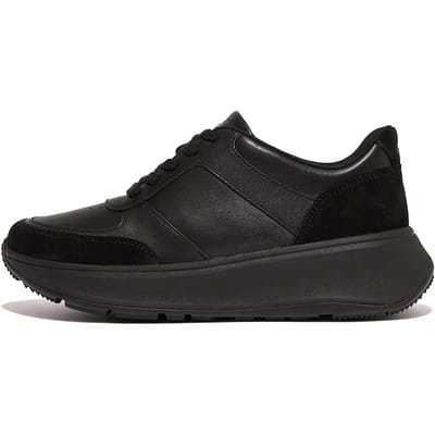 FitFlop F-Mode Suede/Leren Sneakers ZWART - Maat 36