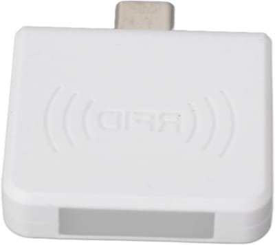 Contactloze NFC Kaartlezer 13.56MHz Type C voor Smartphone en Tablet - Wit, Ideaal voor Identificatie en Betalingen