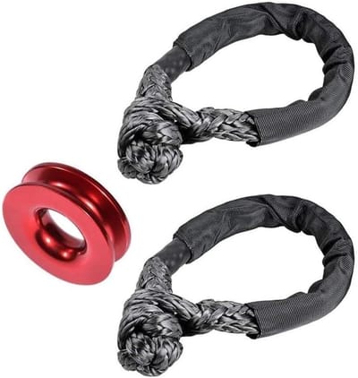 Herstelring met Beugel - Lieraccessoire - Voertuigen Bergen - Lichtgewicht en Sterk - 15000 Lbs WLL - Rood Zwart