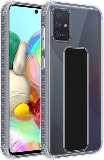 Cadorabo Hoesje geschikt voor Samsung Galaxy A51 4G / M40s in ZWART - Beschermhoes gemaakt van flexibel TPU silicone Cover Case met houder en standfunctie