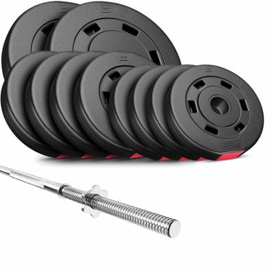 Hop-Sport Kunststof – Halterset – 59 kg – Lange halterstang 167 cm – 30 mm