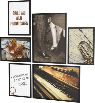Mood Poster Set - Wanddecoratie Muziek - Woonkamer Slaapkamer - Set van 6 stuks - 2x A3 4x A4