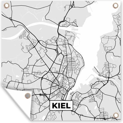 Tuin poster Stadskaart - Duitsland - Plattegrond - Kiel - Kaart - 200x200 cm - Tuindoek