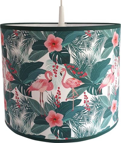 Hanglamp flamingo leaves-hanglamp-kinderkamerdecoratie-pendel-flamingo-sfeerverlichting-kinderkamerverlichting-