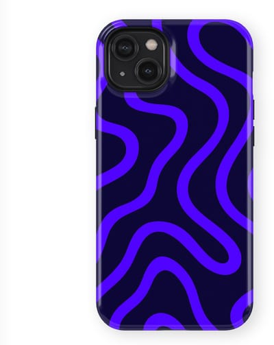 DripCase Curvy Lines Hoesje geschikt voor iPhone 14 Plus | Backcover met Mag | Design Tough Case geschikt voor iPhone 14 Plus Electric Dusk