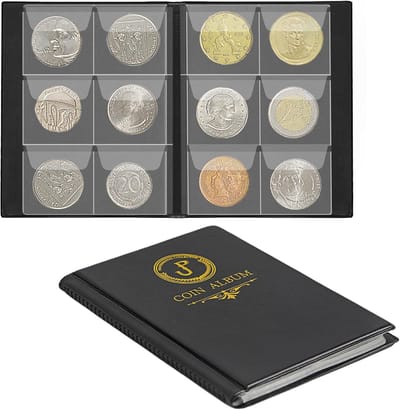 Thijox - 60 Pockets Muntenalbum Munthouder voor Halve Dollar Kleine Dollar 50 Pence Twee Pond CS3706 - Compact Muntencollectie Verzamelen en Tonen