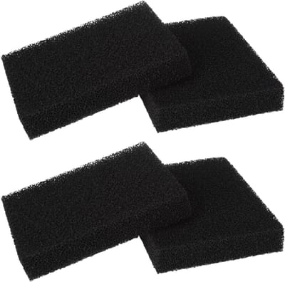 Actieve Koolstoffilter Set van 4, Sponsfilter voor Geurcontrole en Waterzuivering, Vervangingsfilters voor Aquaria, Vijvers en Filterboxen, 128 x 99 x 22 mm