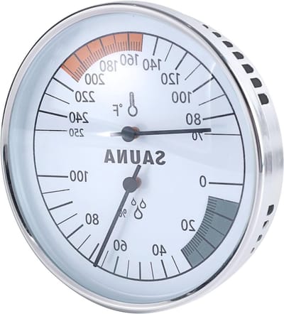 Sauna Thermometer en Hygrometer 2-in-1 voor Binnengebruik, Temperatuur- en Vochtigheidsmeter voor Stoomcabine en Wellnessruimte