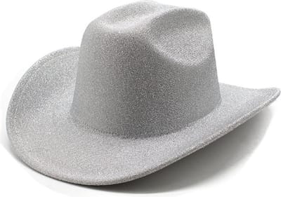 Cowboy Hoed - Glitter / Metallic Zilver | Verstelbaar | 56 - 58 cm | Fashion Favorite