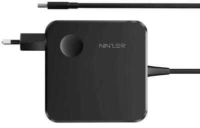 Ninzer 65W USB-C Oplader - Snellader met Vaste USB-C Kabel van 1.8 Meter - Power Adapter voor Laptop, MacBook, iPad, Tablet en Smartphone - Zwart