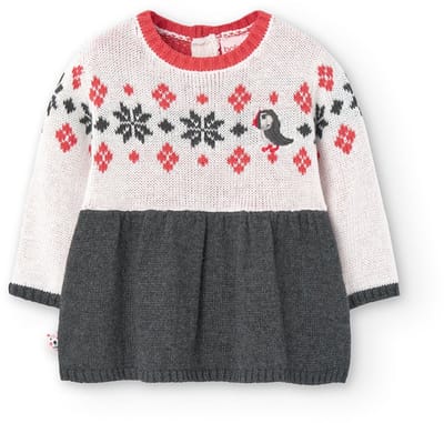 Boboli Knitwear Lang Mouw Jurk Veelkleurig 1 Months Meisje