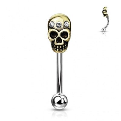 Piercing curved skull 1.2x8 - zilver - LMPiercings