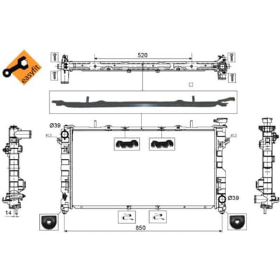 Radiator, motorkoeling NRF 53734
