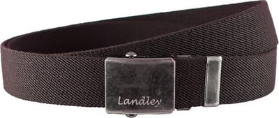 Landley Elastische Canvas Riem met Metalen Schuifgesp - Stretch - Koppelriem - Dames / Heren - Unisex - Bruin - Lengte totaal 100 cm / Riemmaat 85