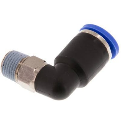 8mm x R1/8'' 90 graden L-verbinding Messing/PA 66 Insteekfitting Buitendraad Kort Draaibaar NBR [2 Stuks]