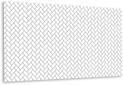 Tulup PVC Wandpaneel - Geometrische Lijnen Vinyl Wandpaneel - 100 cm x 50 cm - Wit Wandpaneel Zelfklevend - 1 stuk - Vinyl Wandbekleding - Geometrisch Wandbekleding - Wandpaneel PVC - Plaktegels Keuken en Badkamer