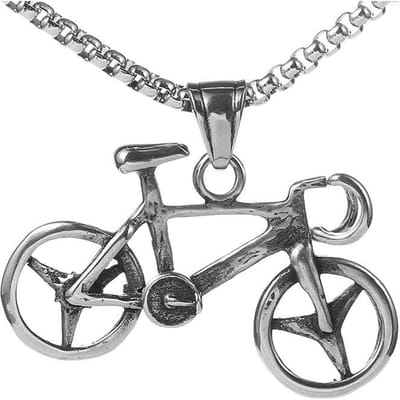 Nouveau Collier Tendance pour Homme Chaud Vente Vélo Sports Personnalité Étudiant Beau Pendentif Mode Chaîne de Sweat-shirt gray