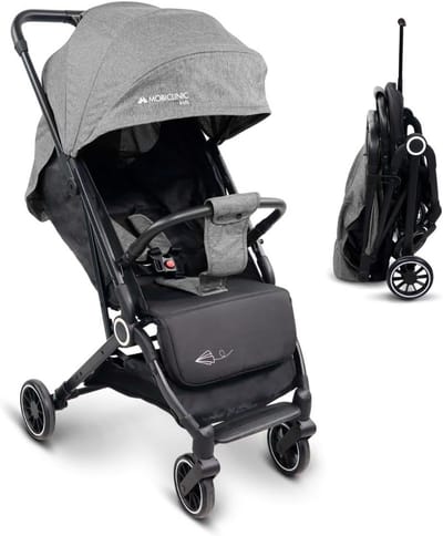 Ultra-compact kinderwagen met 5-punts veiligheidsgordel en opvouwbare kap