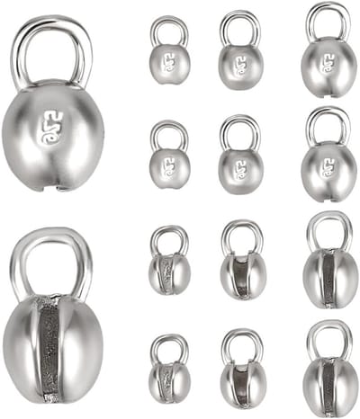 12 Stuks 925 Sterling Zilver Crimp Cover Kralen, 3 Stijlen Ronde Kralen Tips, Clamshell Bun Covers voor Sieraden Maken en DIY Projecten