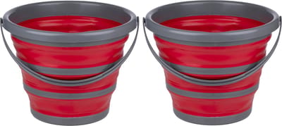 Dirt Devil Opvouwbare emmer - 2x - rood/grijs - 10 liter - inklapbaar