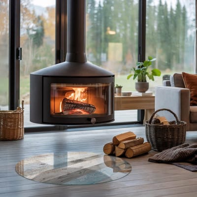 Coloray Vloerplaat Houtkachel - Plaat onder Houtkachel - 80 cm x 80 cm - Kachel Onderplaat - Grijs Vloerplaat Kachel - Vloerplaat Voor Kachel - Onderplaat Kachel - Houtkachel Vloerplaat - Plaat Kachel