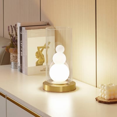 Lindby - tafellamp - 1licht - Glas, ijzer - H: 28.5 cm - G9 - transparant, wit