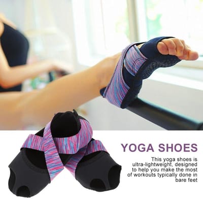 Women Yoga NOn slip Pilates Barre Soft Wrap Dance Training Shoes Purple (M 37 38) beige