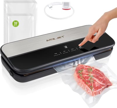 Vacuümsealer Keuken - Voedsel Saver - Versheid Behoud - Glazen Paneel - 38 cm Lengte - Zwart