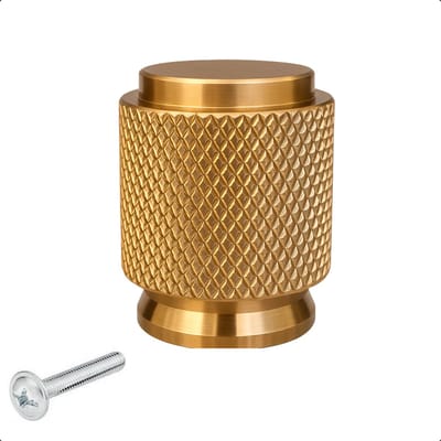 Meubelknop Dodge Ribbel Rond Goud - Ø20mm - Knoppen voor keukenkast - deurknopjes - Meubelknoppen / Kastknoppen Goud