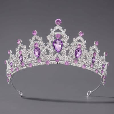 Kroon voor dames-Prinsessenkroon-Diadeem-Kroon-Strass-Elegant en Duurzaam - Geschikt voor Verschillende Gelegenheden-Haarsieraad-Stijl 92