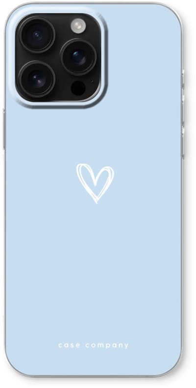 Case Company® - Hoesje geschikt voor iPhone 16 Pro Max hoesje - Klein Hart Blauw - Soft Cover Telefoonhoesje - Bescherming aan alle Kanten en Schermrand