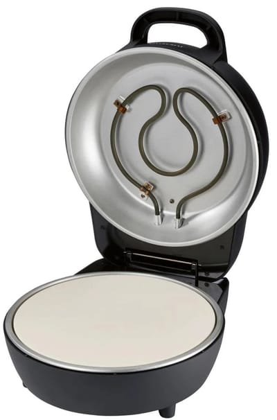 Silvercrest Pizzaoven - Perfecte pizza's dankzij temperaturen tot 400 °C - Pizzasteen: Ø30 cm - Materiaal pizzasteen: keramiek - Geniet van authentieke pizza’s met een krokante bodem, gewoon bij jou thuis