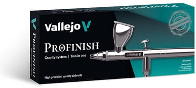 Vallejo Hobbypenseel - 90002 Profinish - Hoogwaardige Precisie-Airbrush - Gravity System Two-in-One Airbrush