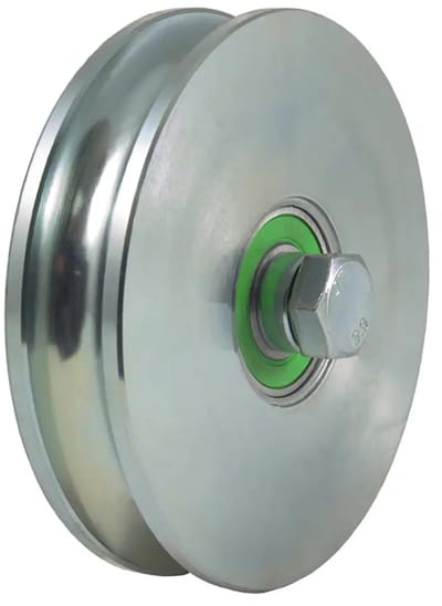 Rond groefwiel van 140 mm met een groef van 20,5 mm en 2 kogellagers