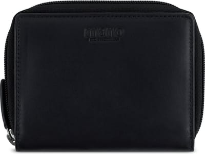 mano Don Andrea Portemonnee RFID-bescherming Leer 12 cm - Dames - Horizontaal - schwarz