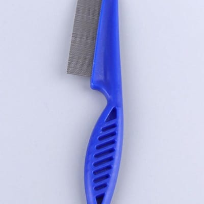 1 pièce Brosse Nettoyante Cheveux d'Animaux et Taches de Larmes 2-en-1 - Peigne Anti-Puces en Acier Inoxydable pour Chien et Chat, Convient aux Chiens et aux Chats 1pc Blue