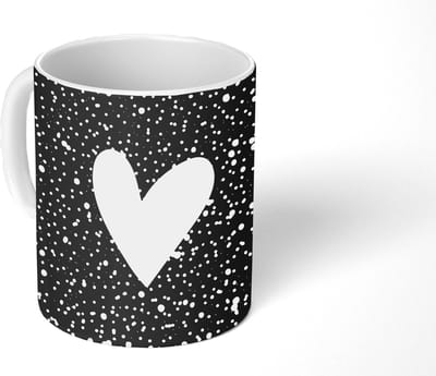 Mok - Koffiemok - Design - Liefde - Hartje - Mokken - 350 ML - Beker - Koffiemokken - Theemok