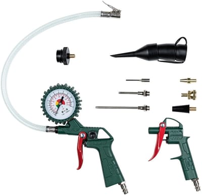 Parkside Perslucht Toebehoren set - Compressor accessoire - 10 delig - Verschillende opzetstukken en adapters - Luchtpistool - vulpistool