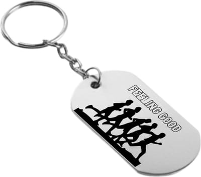 Akyol - voel me goed sleutelhanger - Hardlopen - familie vrienden sporters - cadeau - 54 x 29mm