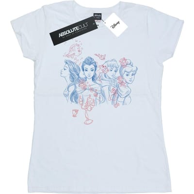 Disney Dames/Dames Prinsessenschets Katoenen T-Shirt (Wit)