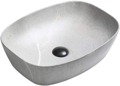 Mexen Editta opzetwastafel 49 x 37 cm, grijs steen - 21384962