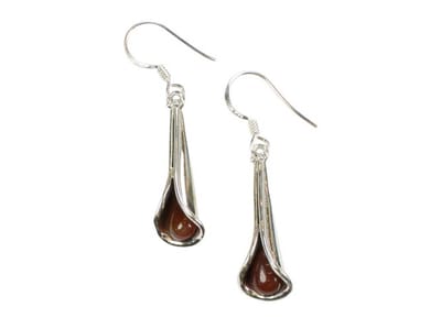 Zilveren oorbellen Carneool 925 zilver (incl. oorbel stoppers)