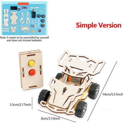 Doe-het-zelf Houten Afstandsbediening Auto Mini Vierwielaandrijving Racewagen Wetenschap Experiment Kits Stem Educatief Speelgoed Voor Tieners Kinderen Cadeaus