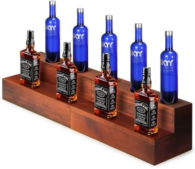 Cosensi - Bar B4Life - Houten Drankdisplay - Vintage Design - Geschikt voor Thuisbar - 2 Laags - Ruimtebesparend