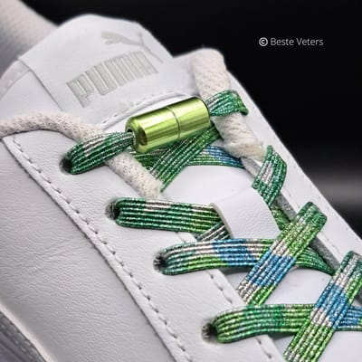 Beste Veters - Elastische Veters - Schoenveters - Veters draaisluiting - Glitterveters - Lock laces - Veters 100 cm - Veters groen - Veters niet strikken - Kerst - Wandelschoenen - Luxe veters - Sinterklaas - Kado-Black Friday - Carnaval -2025