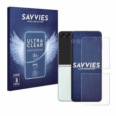 Savvies - Screenprotector voor Samsung Galaxy Z Flip 5 (Voor+Camera) - Folie Beschermfolie transparant 6 Stuks