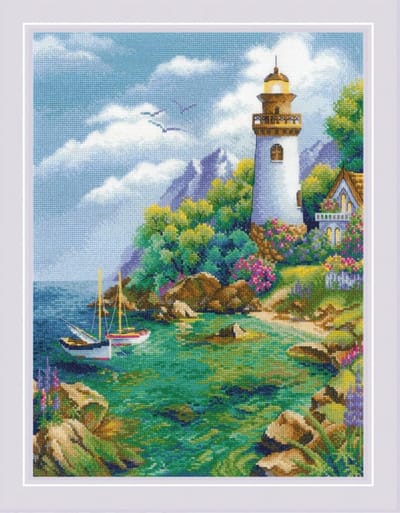 Borduurpakket - Landschap Met Vuurtoren