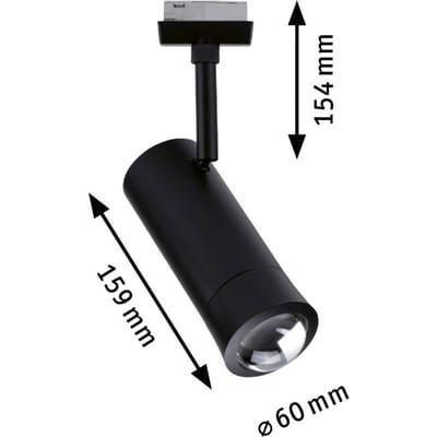 Paulmann 95693 URail Spot Smart Home Zigbee 3.0 Standaard RGBW 230lm 4,5W RGBW+ Dimbaar 230V Matzwart