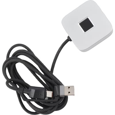 Lecteur d'empreintes digitales USB pour PC Reconnaissance rapide tactile à 360 degrés Scanner d'empreintes digitales biométrique Dongle Support pour argenté